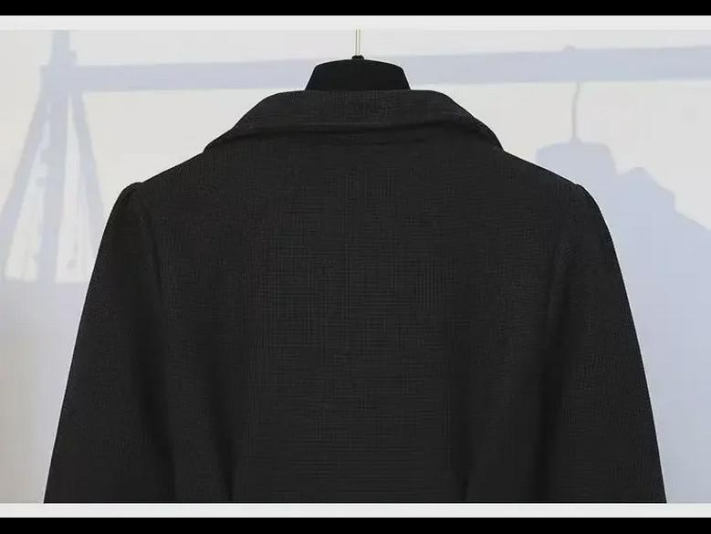 Dámské nadměrné pletené šaty na zip v korejském stylu - Hrubý samet, Jednobarevné, Ležérní podzimní/zimní dlouhá sukně