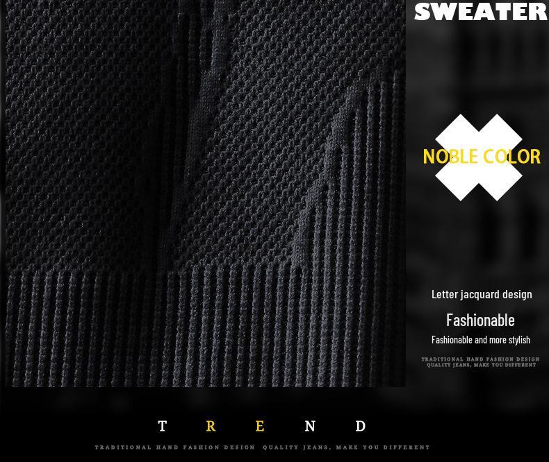 Men's Plus Size Retro Textured Sweater - Thickened Round Neck Pullover for Autumn/Winter
