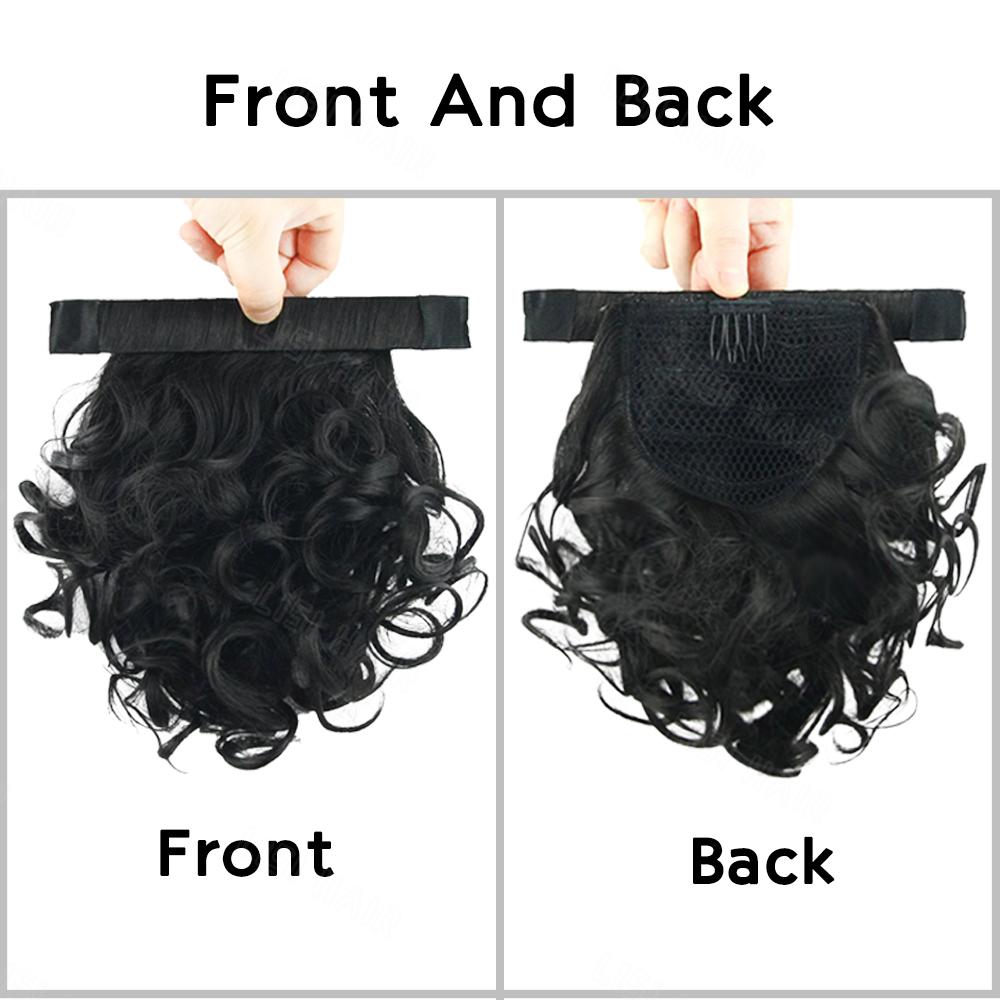 MISS WIG Extension Coda di Cavallo Sintetica Corta Riccioluta Ondulata Clip In Avvolgente la Coda di Cavallo per Donne