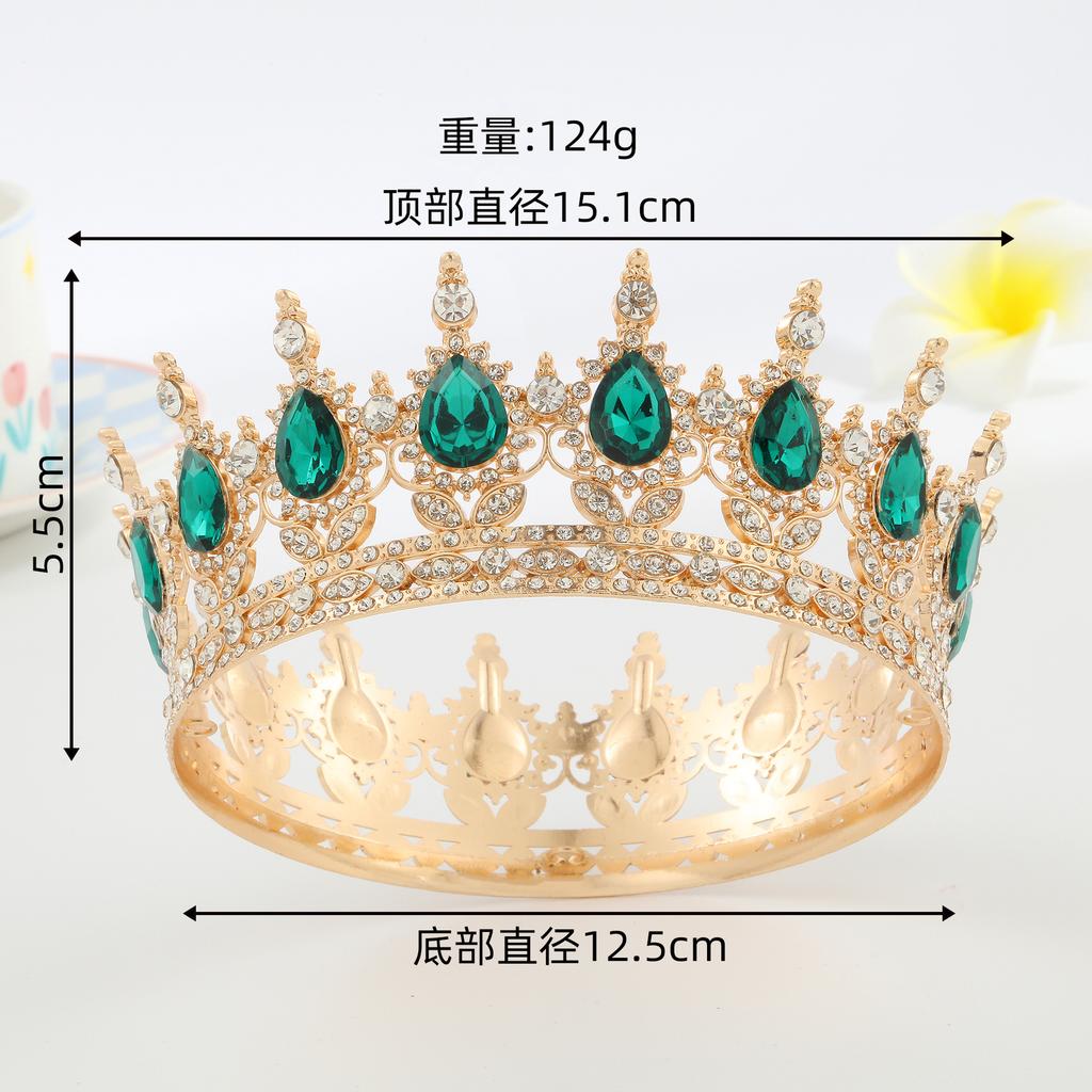 Luxury New Arrival Birthday Party Bridal Performance Crown Princess High-end Wedding Bride Headpiece Round Crown Tiara