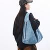 Shoulder Underarm Bag Women'S Denim Trendy Brand Large Capacity Shoulder Bag Casual Retro Commuter Handbag