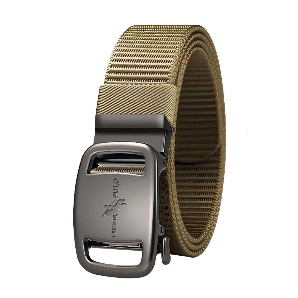 

Повседневный нейлоновый плетеный ремень в простом диком стиле, тканый пояс, автоматическая пряжка хаки