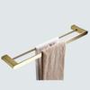 Brushed Gold Stainless Steel Double Towel Rack with Shelf