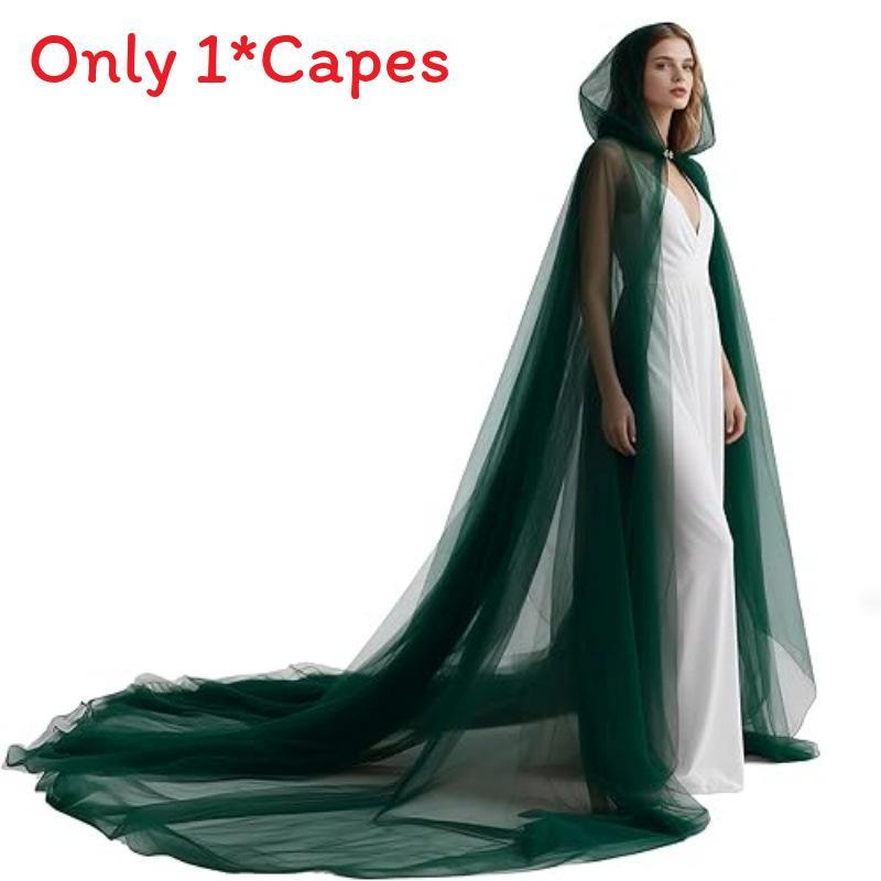 Mantello da Strega Classico con Rete Lungo Costume per Halloween Cosplay e Spettacoli Teatrali