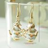 Funny Enamel Cartoon Chipmunk French Teapot Earrings For Women Accessories Style Jewelry Woman Charm