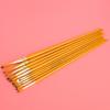 10Pcs Painting Brush Yellow Handle Nylon Hair Gouache Watercolor Drawing Pen Art Supplies