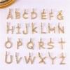 Rhinestone Gold-Plated English Initial Pendant Charms for DIY Necklace Jewelry