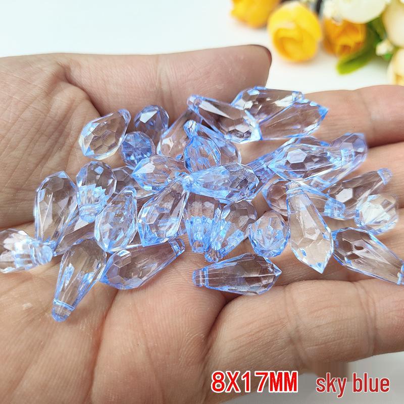 DIY Crystal Pillar Lampshade Beaded Curtain Accessories: 9x17MM Water Drop Transparent Acrylic Pendants