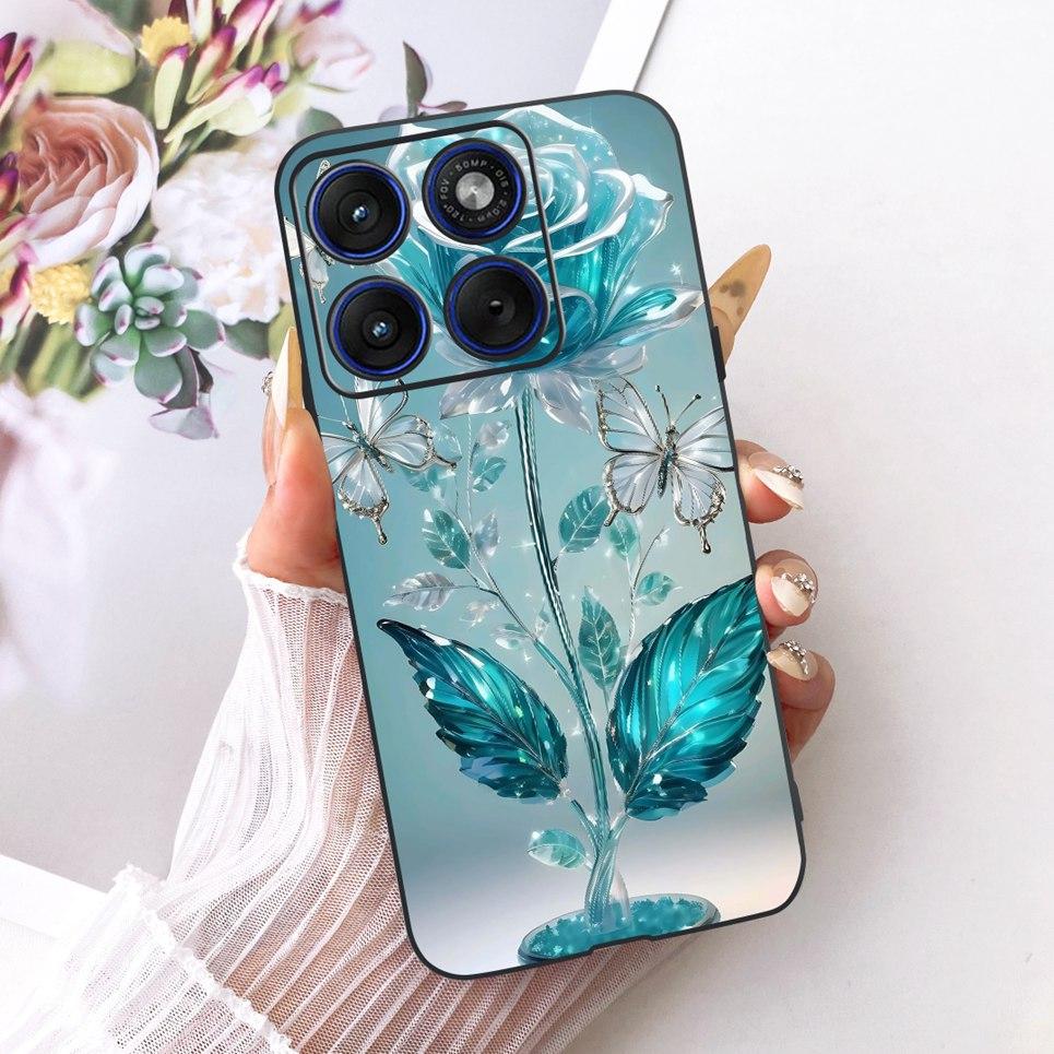 Flower Butterfly Luxury Girly Fashion Casing For Motorola Edge 70 Moto X70 Air Phone Case Soft Slim Silicone TPU Back Cover