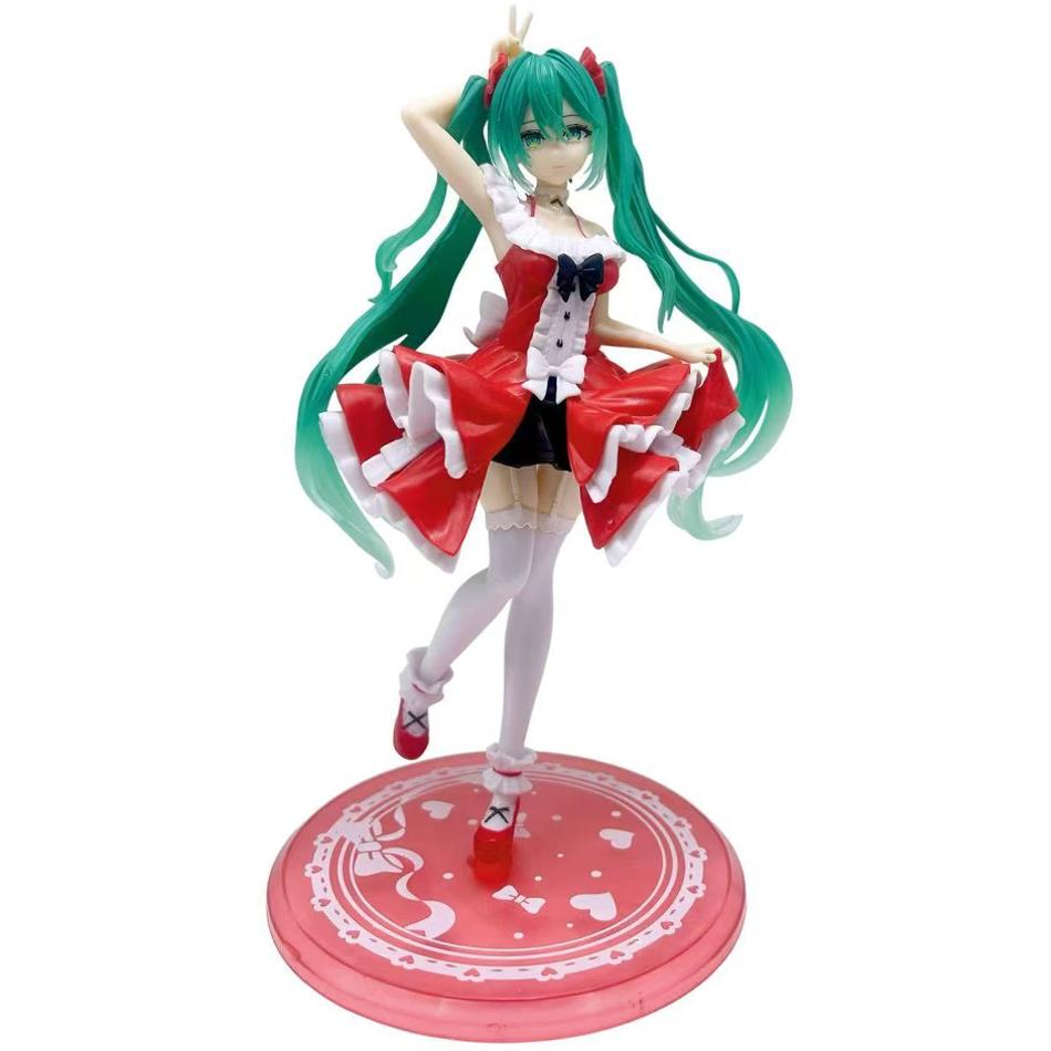 20CM Anime Hatsune Miku X Cinnamoroll Figure Anime Peripheral Collectible Models Decorative Decorations Children Kawaii Gift‘s