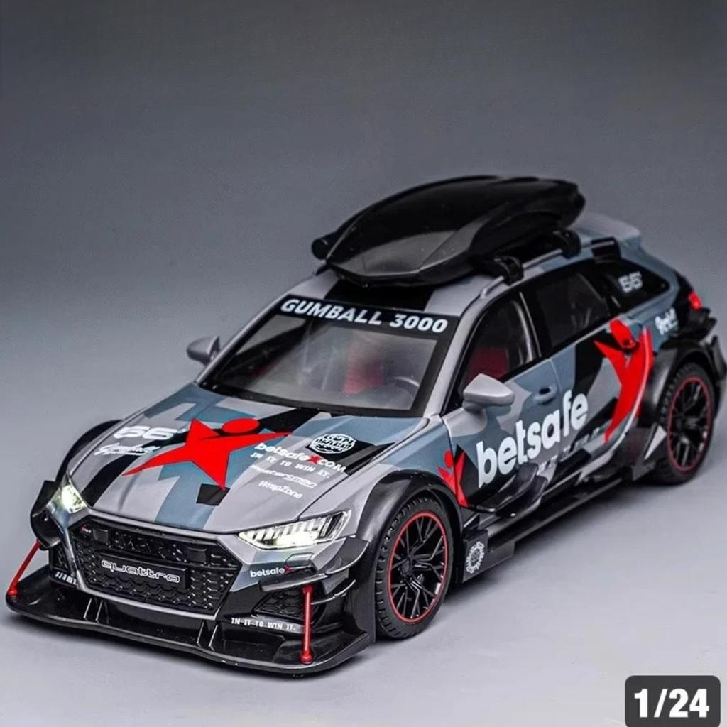 Mașină Model Aliaj Turnat Sub Presiune RS6 Racing Scară 1/24 - Articol Elegant de Colecție, Cadou Perfect pentru Iubit, Obiect de Colecție demn de Expus