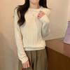 Round-neck Loose Knitted Sweater for Women Tweed Casual Sweater for Women Fashionable and Versatile Long-sleeved Pullover for Autumn and Winter