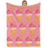 Pink Skull Black Cartoon Anime Print Flannel Blanket Soft Warm Throw for Kids Bedroom Sofa Christmas Office Car