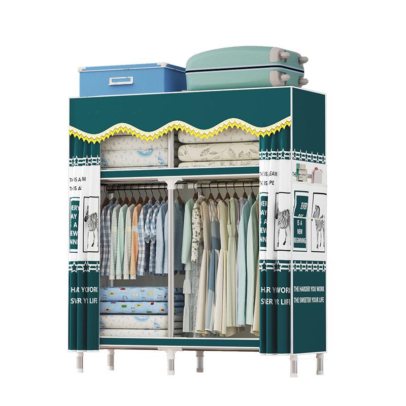 Thickened Steel Pipe Fabric Wardrobe for Dorm or Bedroom Storage