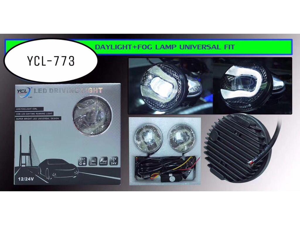 YCL Universal 3.5-Inch COB Fog & Daytime Running Light for Toyota Nissan Mitsubishi Suzuki, 12-24V High Power, High Brightness