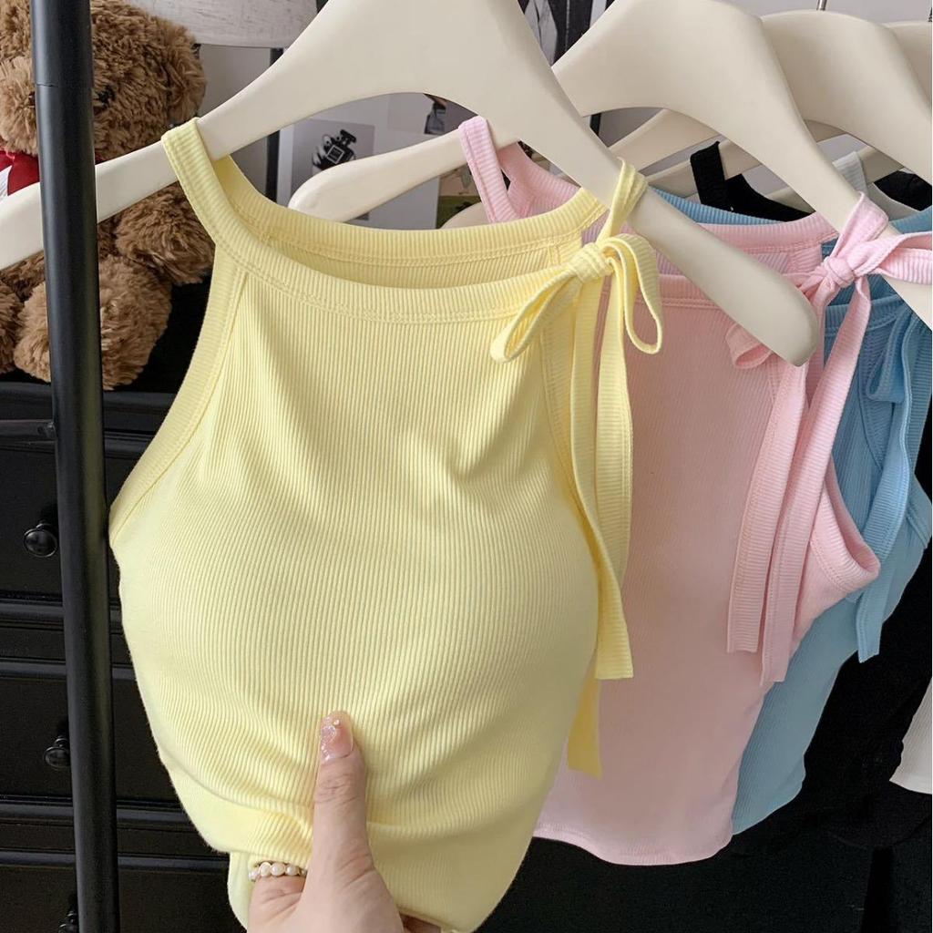 Women's Medium Support Strappy Rayon Sports Vest - Yoga Tank Top with Beautiful Back