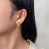 Advanced Earrings, Golden Twist C-shaped Earrings