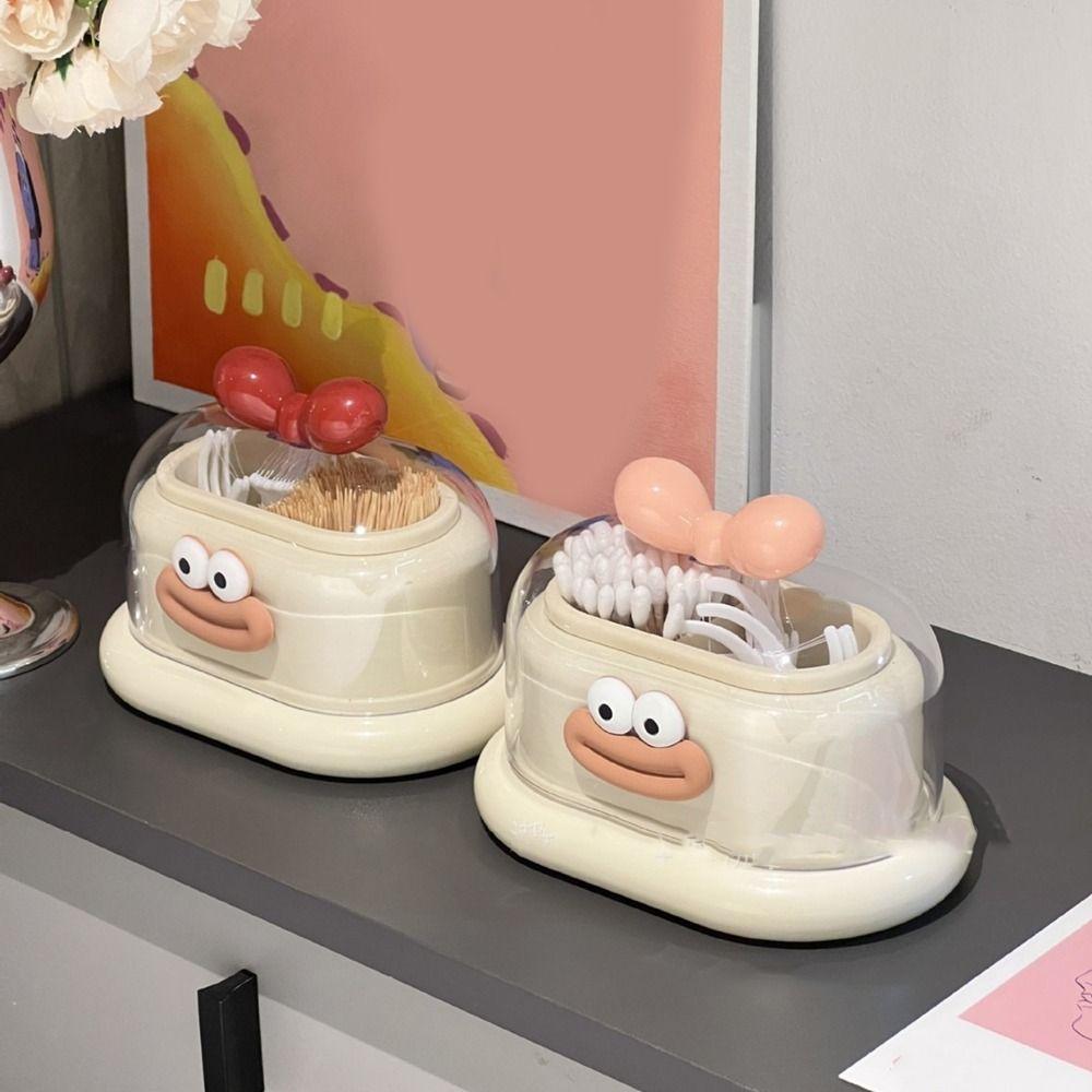 Double Grid Dopamine Toothpick Box Plastic Dental Swab Tube Practical Cotton Swab Tube  Living Room