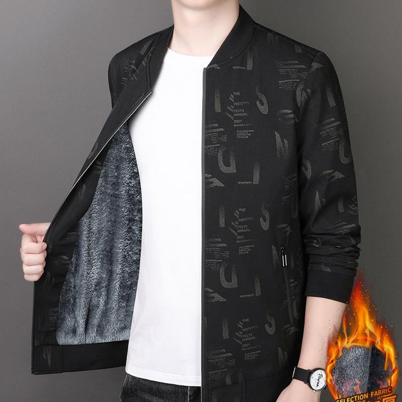 

Мужские куртки для молодежи и среднего возраста, тренд весны и осени, для отдыха, высококачественная дышащая, плюшевая, теплая и облегающая куртка с бейсбольным воротником, мужская