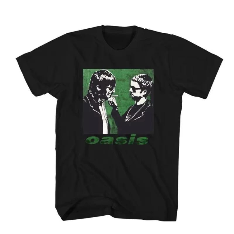Oasis Britpop Band Gallagher Brothers Vintage Portrait Graphic T-Shirt Classic Rock Retro White Unisex Streetwear T-shirt 4XL
