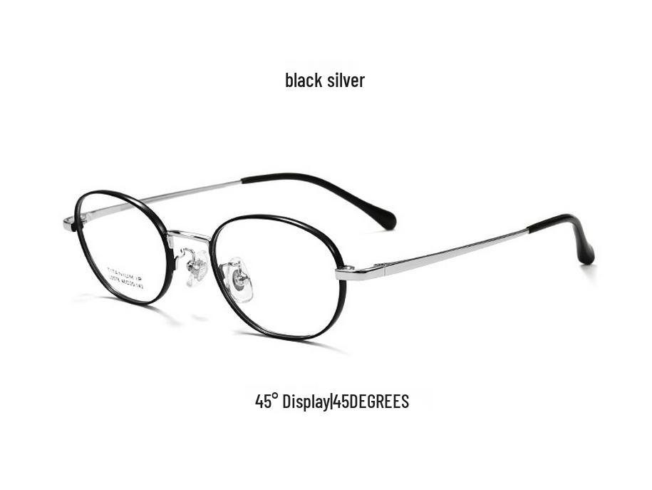 Retro Artistic Titanium Small Frame Glasses - Thick, Fashionable, Fresh & Sweet Style