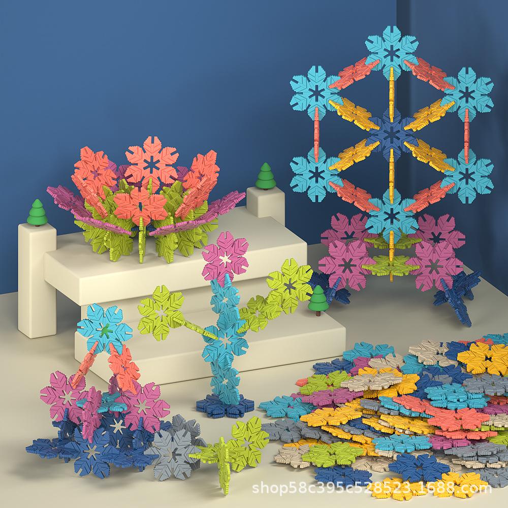 Children'S Diy Fun Assembly Snowflake Building Block Kindergarten Early Education Enlightenment Gift 3-6 Years Old