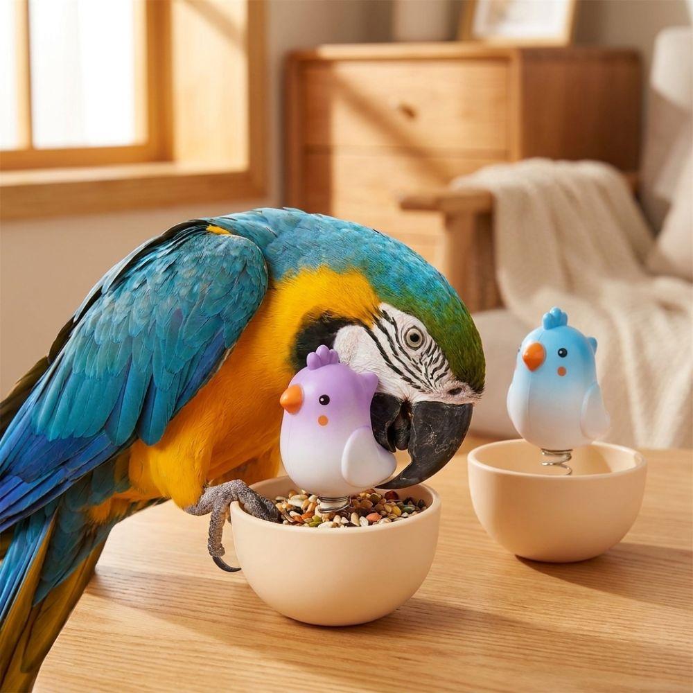 Practical Bite Resistant Bird Food Bowl Anti Spill Cartoon Shape Pet Feeding Cup Large Capacity Bird Food Dispenser Pet Feeding