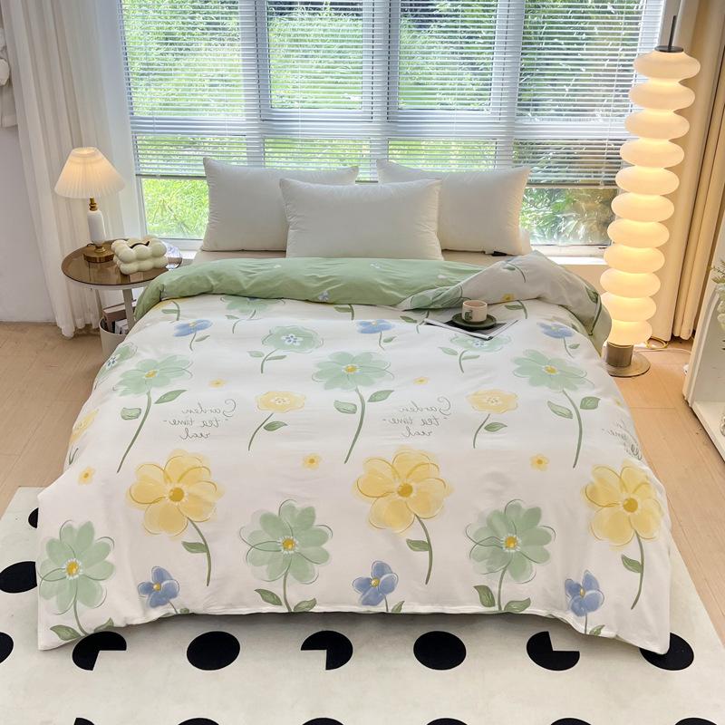 100% Cotton Soft Duvet Cover and Pillowcases Elegant Queen King Multiple Size Bedding Set Cartoon Pattern Striped Duvet Cover