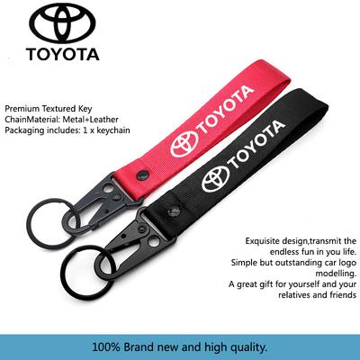 Universal Car Keychain Lanyard Hanging Strap with Metal Keyring For Hilux Aygo Camry Corolla C-hr Rav4 Yaris Ractis Auris