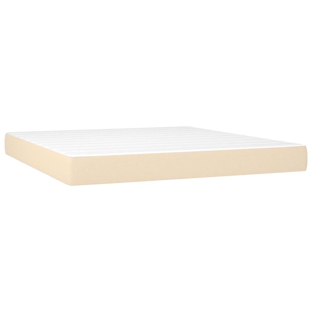 Vidaxl Continental Bed with Mattress, Cream, Fabric, 160X200 Cm