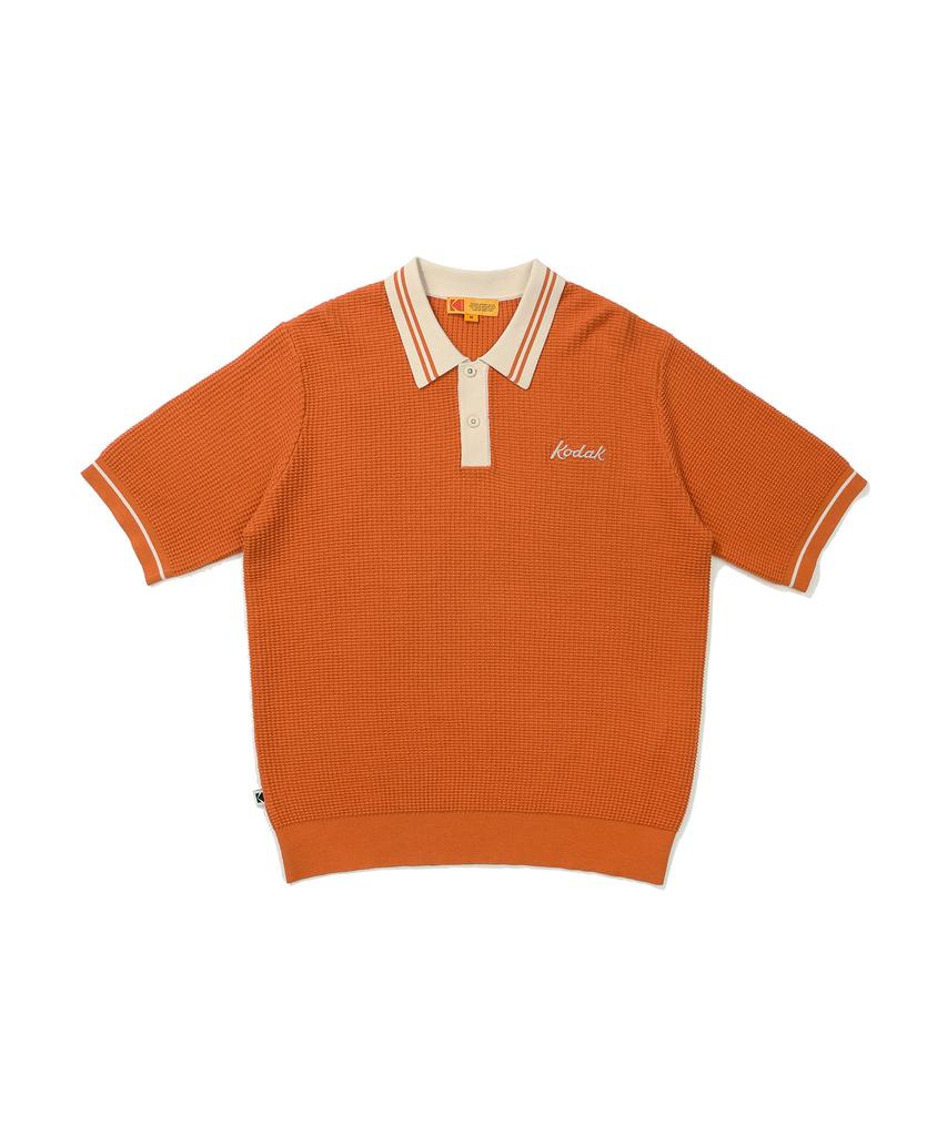 Kodak Color Block Point Collar Knit Orange