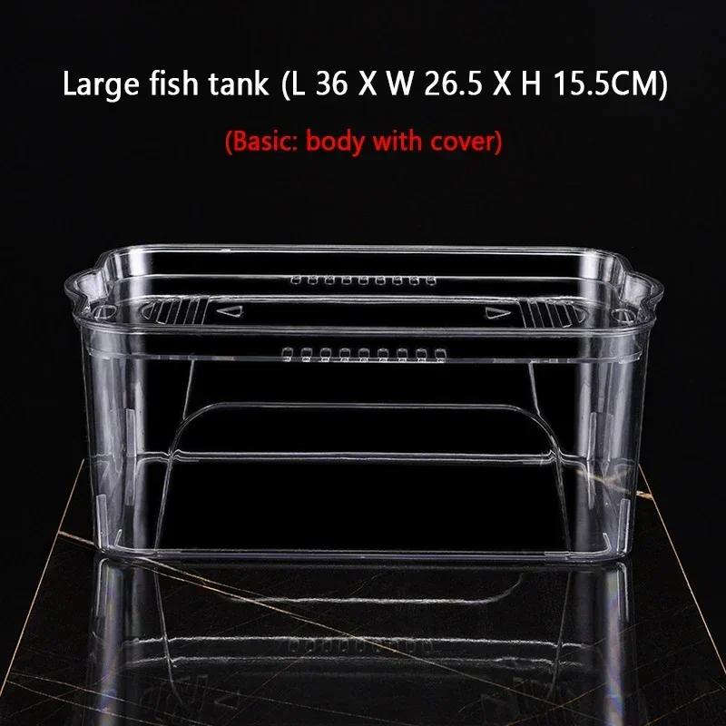 Transparent Square Fish Tank High Quality Plastic Goldfish Tank Aquarium Betta Fish Breeding Box Aquariums Table Decoration