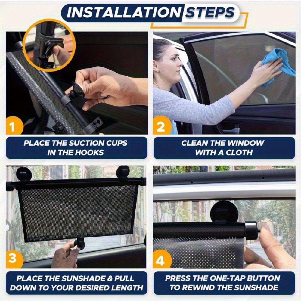 Easy Slide Mechanism Retractable Car Sunshade Roller  for Cars, SUVs, Trucks