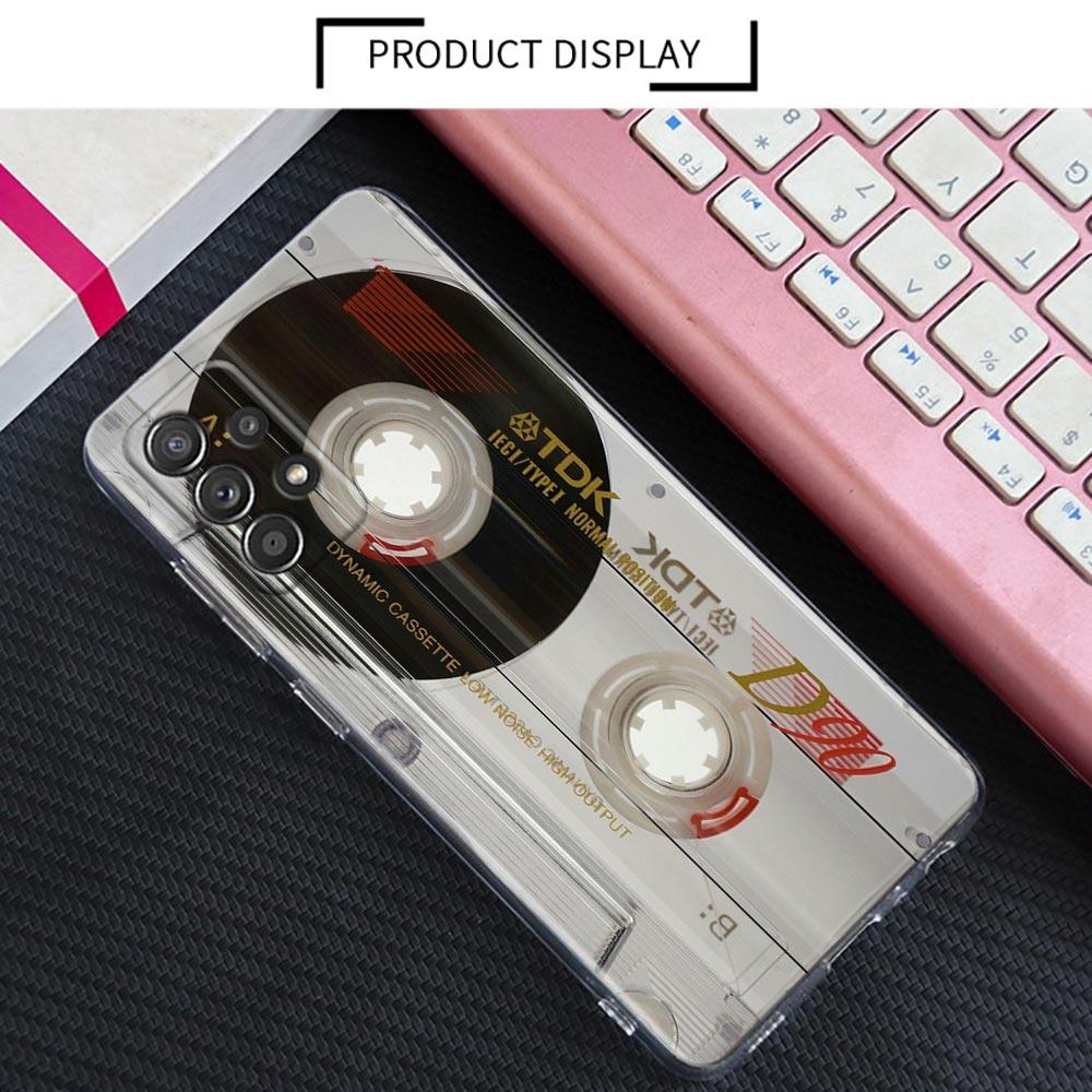 Music Cassette Tape Video Camera Case For Samsung Galaxy A55 A35 A06 A52 5G A53 A72 A53 A15 A51 A33 A32 A41 A22 A23 Phone Cover