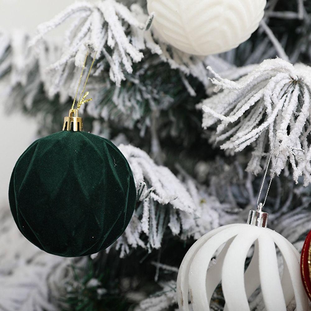 6pcs White Red Green Christmas Pendant Ball Christmas Tree Hanging Decoration Hotel Office Decor