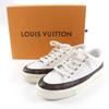 Great LOUIS VUITTON Low Cut Sneakers Monogram Lace-up White Leather Women 36 Used