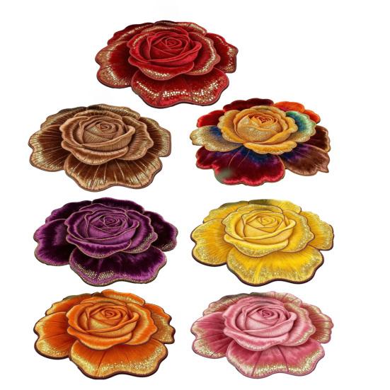 3D Floral Bath Mat Realistic Flower Shaped Floor Mat Non-Slip Absorbent Bathroom Rug for Entrance Living Room Bedroom