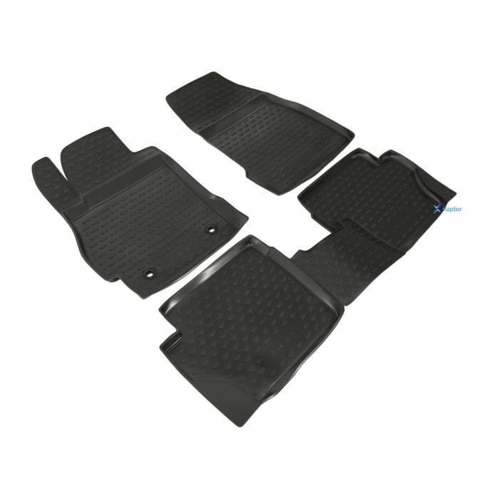 Tapis De Sol En Caoutchouc 3D Exclusive - J&amp;J AUTOMOTIVE - Mazda 2 2007-2014 - Noir - Antidérapant - Sur Mesure