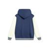 Li-Ning Badfive Color Block Hooded Loose Open-Front Sweatshirt Unisex sweatshirt Deep-Navy-Blue Fog-Khaki AWDT467-6