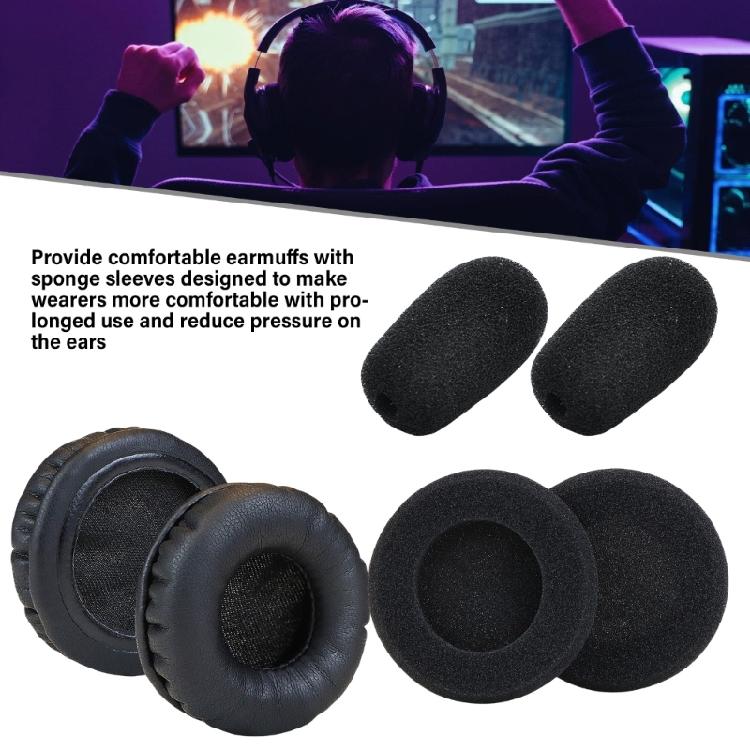 6Pcs/set Ear Comfortable Protein Leather Earpads for B250XT B150, Memory Foam Earpads with Protective Microphones Muffs