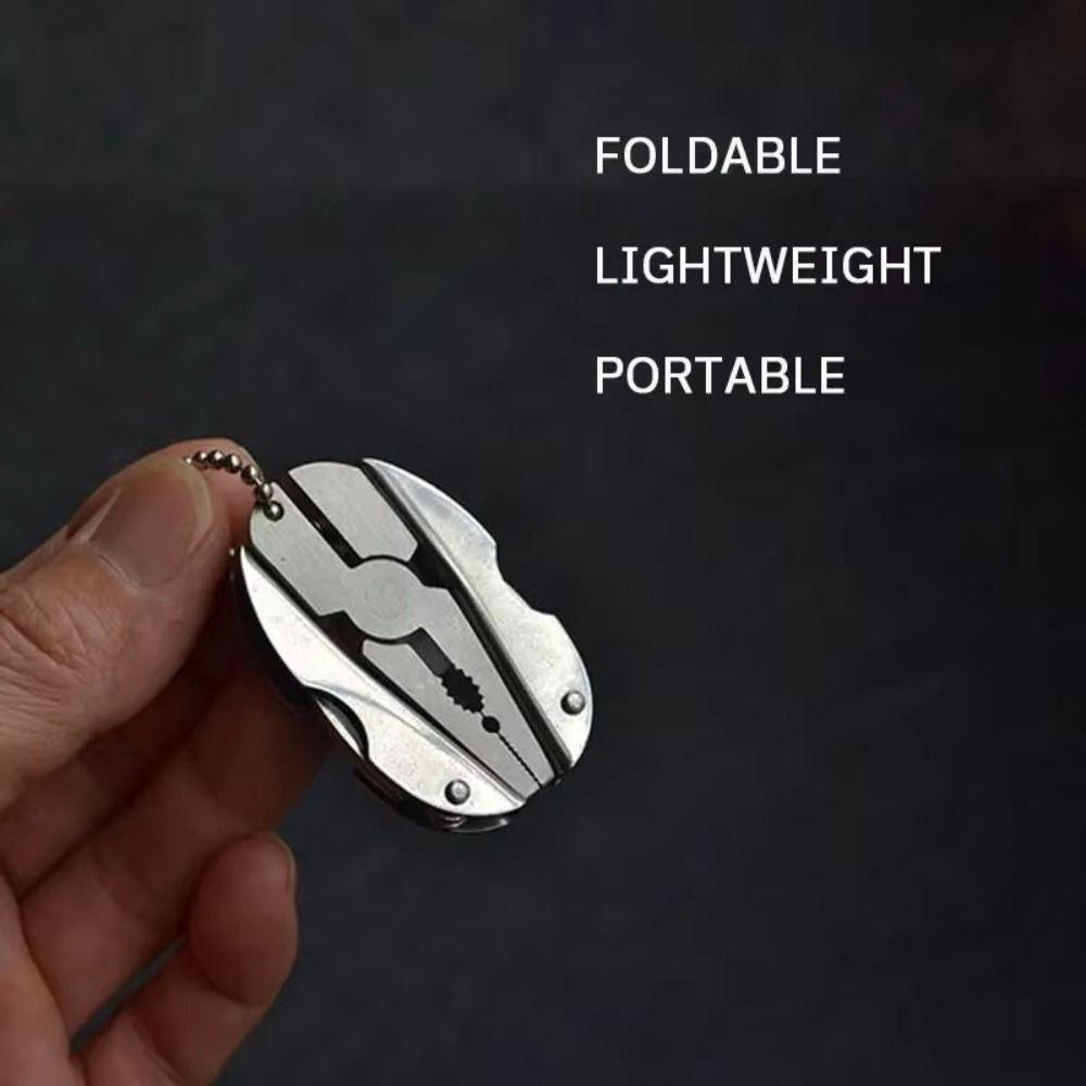 Foldable Portable Multitool Pliers Keychain Foldable with Lanyard Screwdriver Multifunction Compact Pocket Multitool Hiking