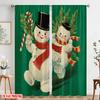 2pcs,2D Plane Printing Light Filtering Curtains Unique Snowman Polyester Fabric (without Rod) All Seasons Perfect for Bedroom