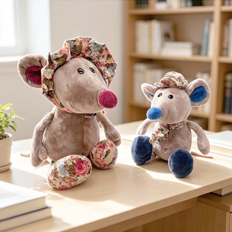 Adorable Mouse Plush Toy: Flower Cloth, Children's Hug Pillow & Soothing Doll - Perfect Birthday Gift