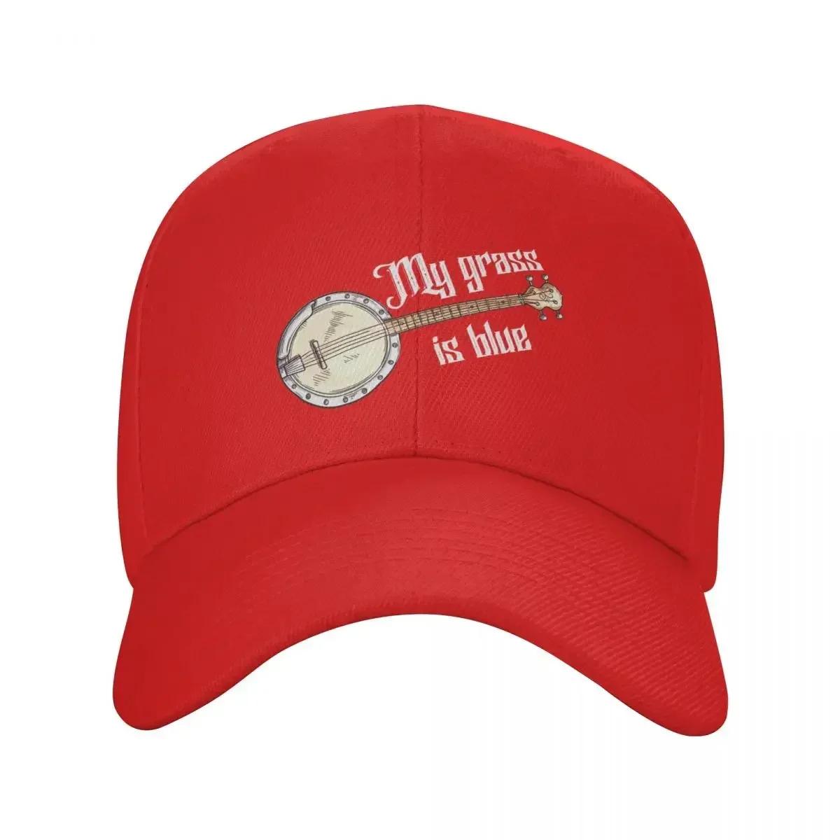 

My Grass Is Blue Bluegrass Banjo Baseball Cap Hat Baseball Cap luxury caps Golf Wear Unisex Womens