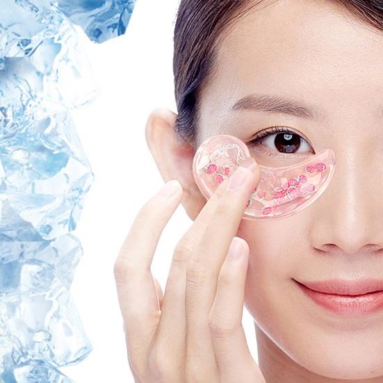 2Pcs Strawberry Gel Eye Ice Pack Puffy Eyes Dark Circles Redness Eye Strain Relief Cold Hot Compress Eye Pad Reusable Under-eye Cooling Patch