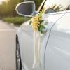 Wedding Car Flower Decoration Romantic Design Wedding Car Decoration Door Handle Flower Reusable Satin Ribbon Bows for Ceremony