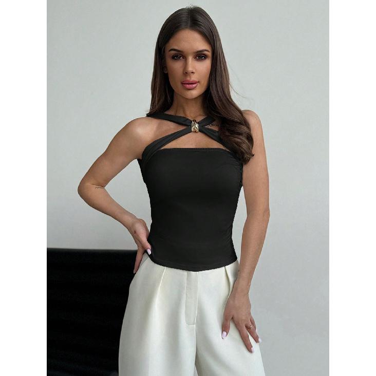 New Summer Casual Temperament Slim Fit Sexy Vest T-Shirt Sleeveless Suspender Versatile Top Strapless Women