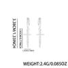 And Versatile Tassels Diamond-encrusted Cross Earrings with for Both Men Hip-hop Style Exude a High-end and Women A Pair of  Jewelry