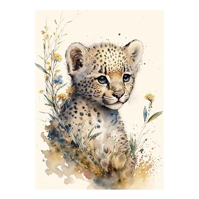 Watercolor Baby Animals Cute Warmth Prints Poster Canvas Painting Modern Wall Art Pictures Living Room Bedroom Home Decoration