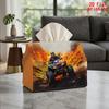 2D Flat 1pc, Tissue Box. Motocross, The Fast and the Furious Patterned Tissue Dispenser Box, Reusable, Daily Desktop Tissue Storage Box, Suitable for 